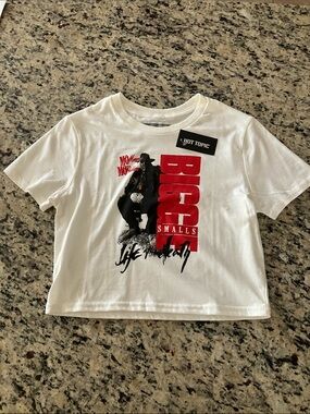 Hot Topic Crop Tee with Red & Black Biggie Smalls Graphic